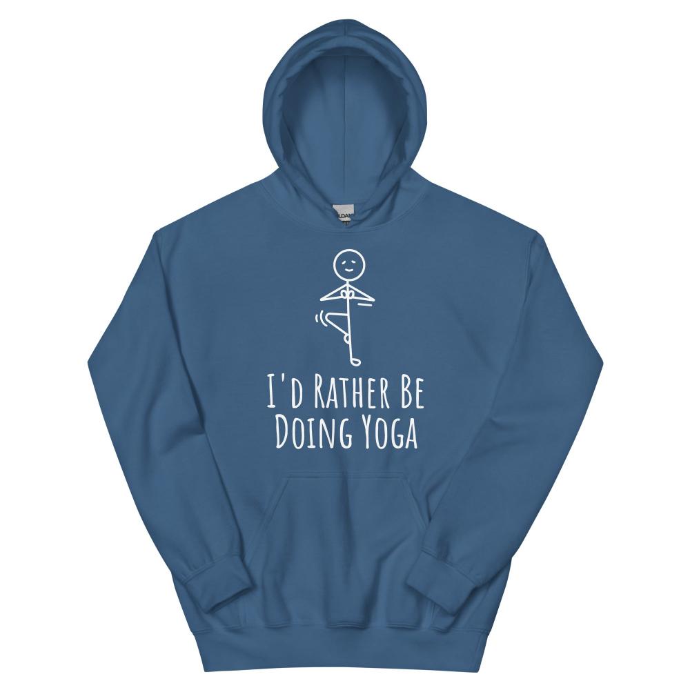 I'd Rather Be Doing Yoga Hoodie - Indigo Blue Color - https://ascensionemporium.net