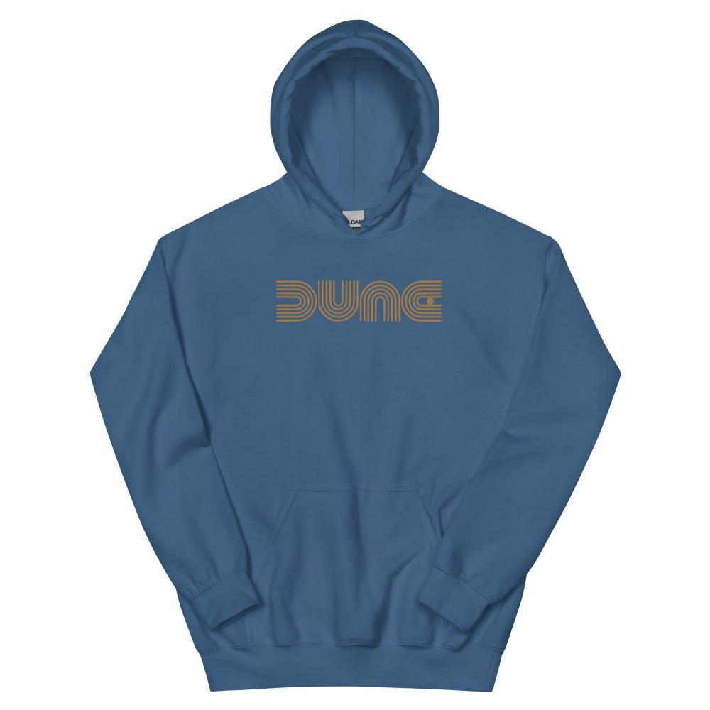 Dune Geometric Embroidered Hoodie - Indigo Blue Color - https://ascensionemporium.net