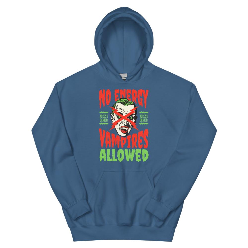 No Energy Vampire Allowed Hoodie - Indigo Blue Color - https://ascensionemporium.net