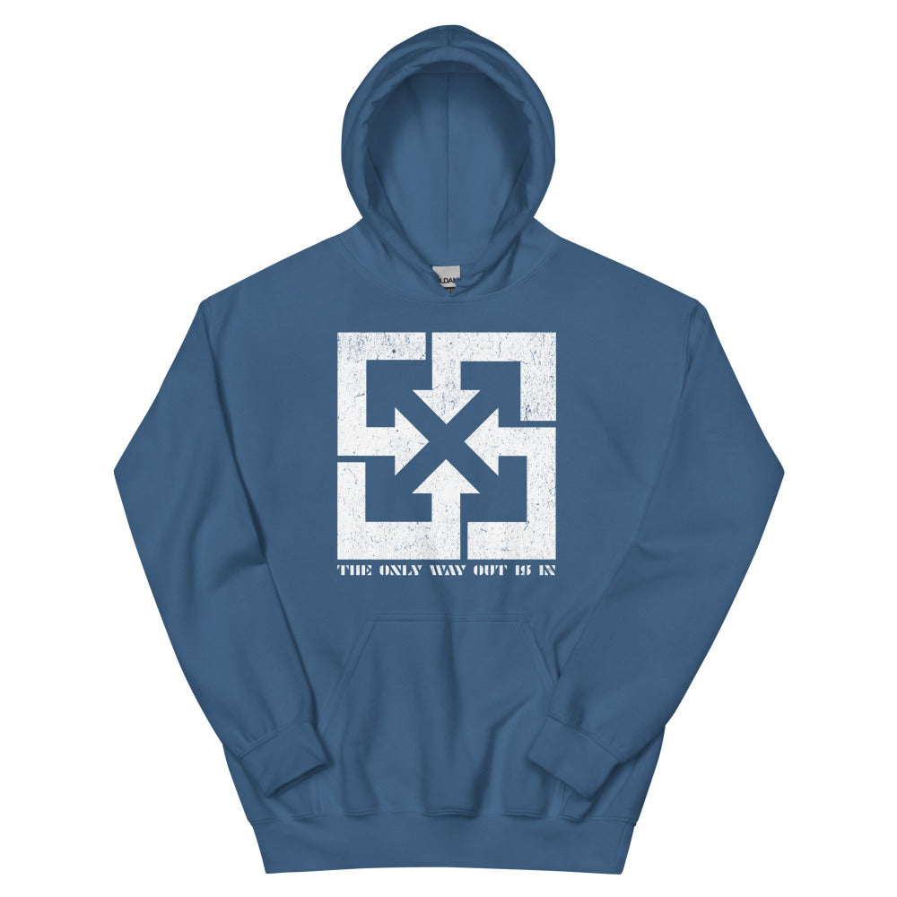 The Only Way Out Is In Hoodie - Indigo Blue Color - https://ascensionemporium.net