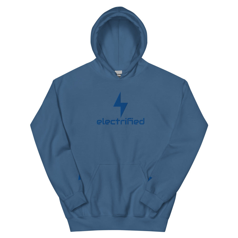 Electrified Embroidered Hoodie - Indigo Blue Color - https://ascensionemporium.net