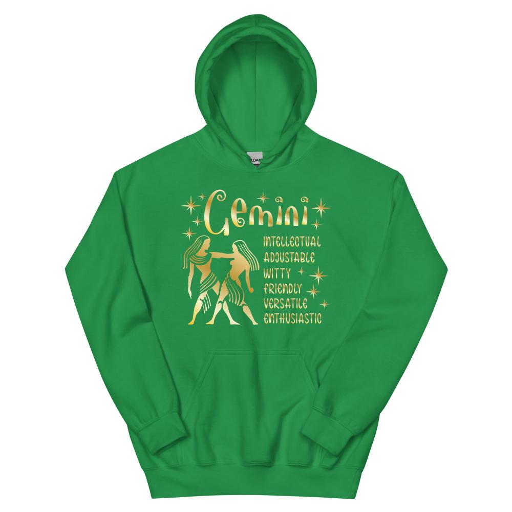 Gemini Zodiac Positive Traits Hoodie - Irish Green Color - https://ascensionemporium.net