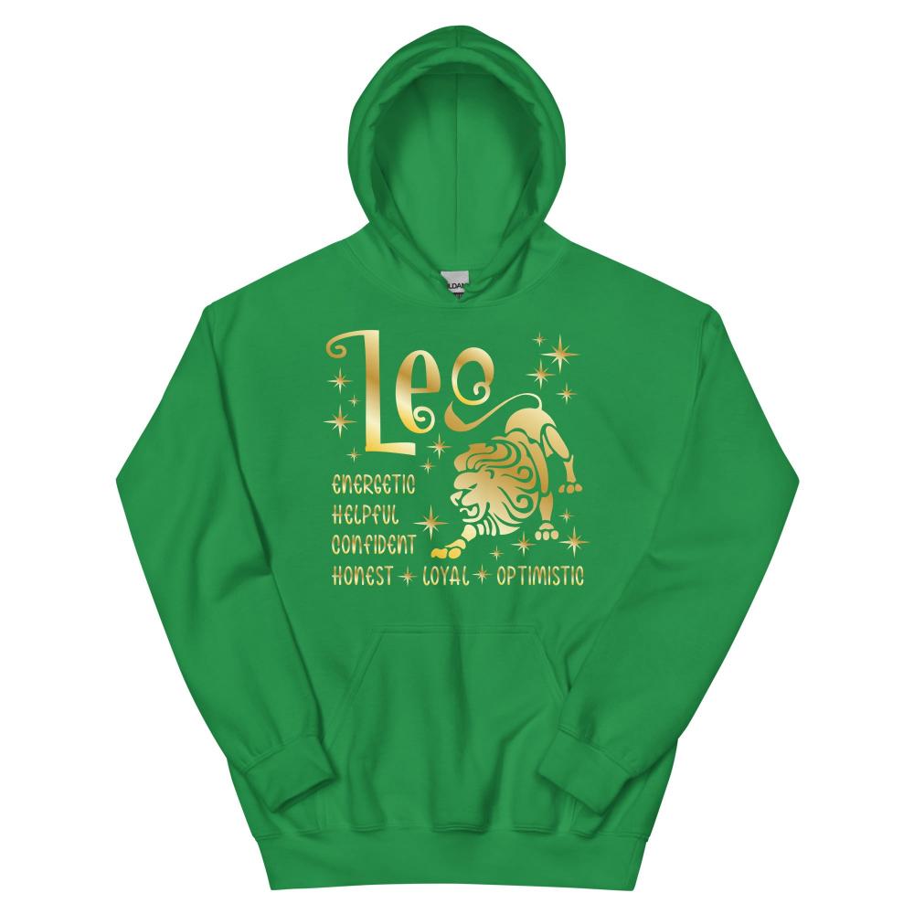 Leo Zodiac Positive Traits Hoodie - Irish Green Color - https://ascensionemporium.net