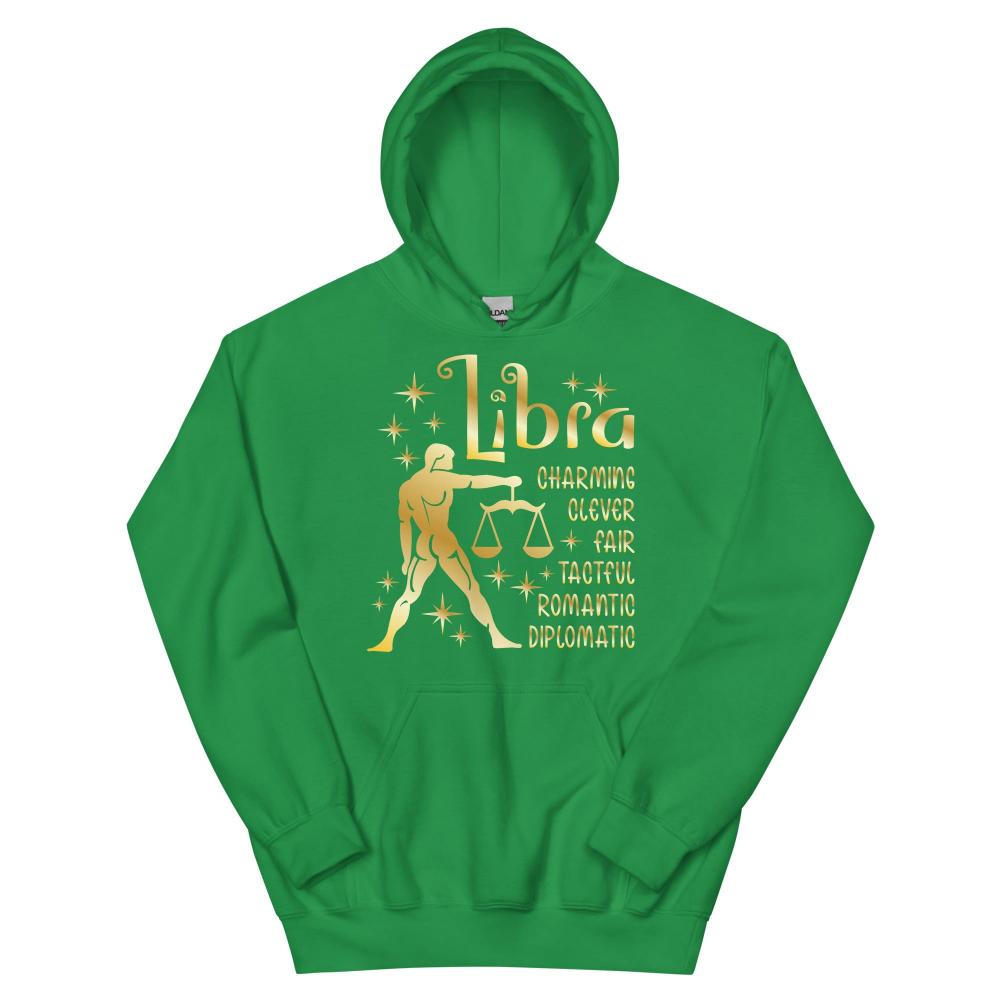Libra Zodiac Positive Traits Hoodie - Irish Green Color - https://ascensionemporium.net