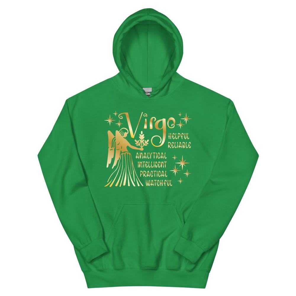 Virgo Zodiac Positive Traits Hoodie - Irish Green Color - https://ascensionemporium.net