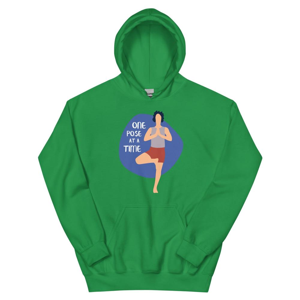 One Pose At A Time Yoga Hoodie - Irish Green Color - https://ascensionemporium.net