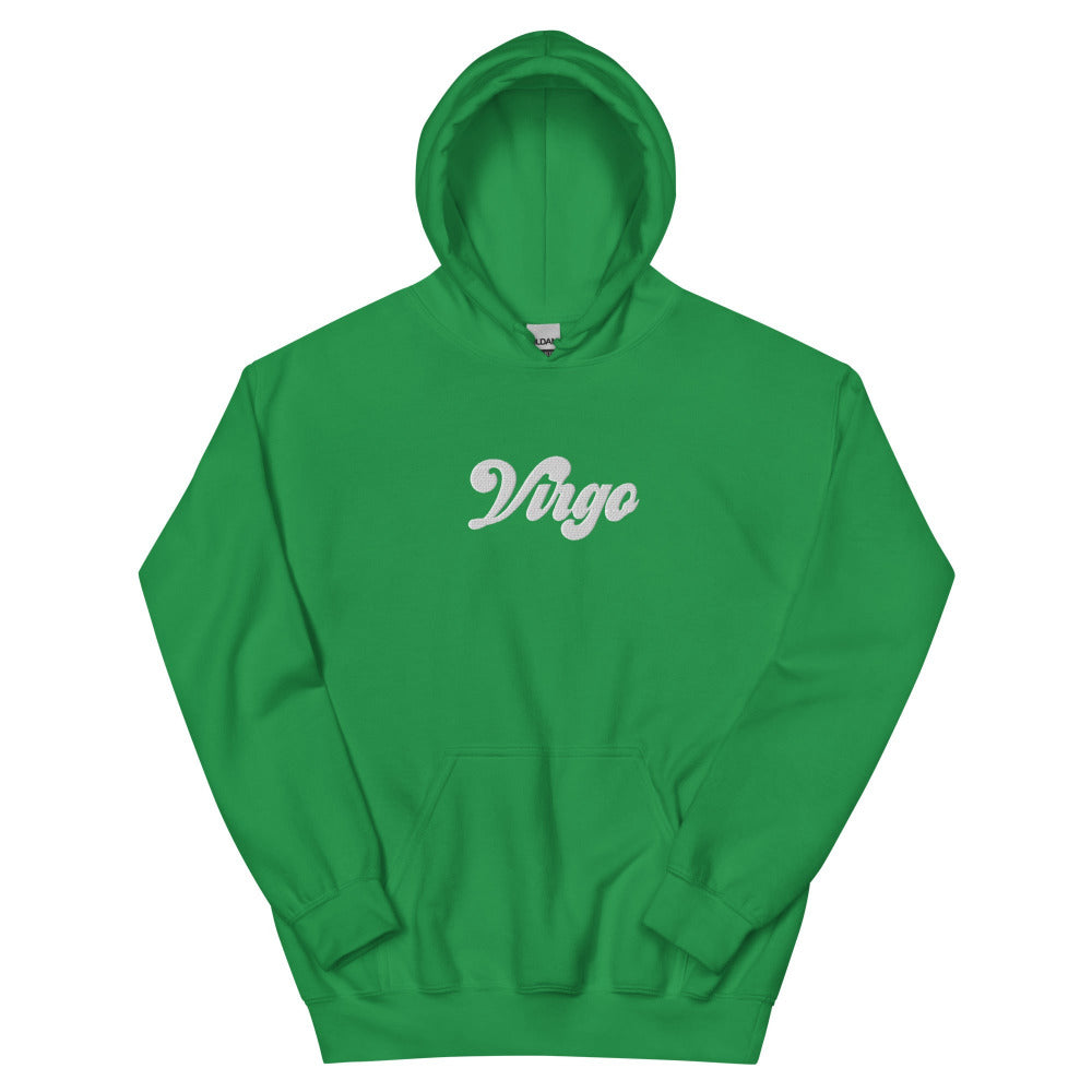 Virgo Zodiac Embroidered Hoodie - Irish Green Color - https://ascensionemporium.net