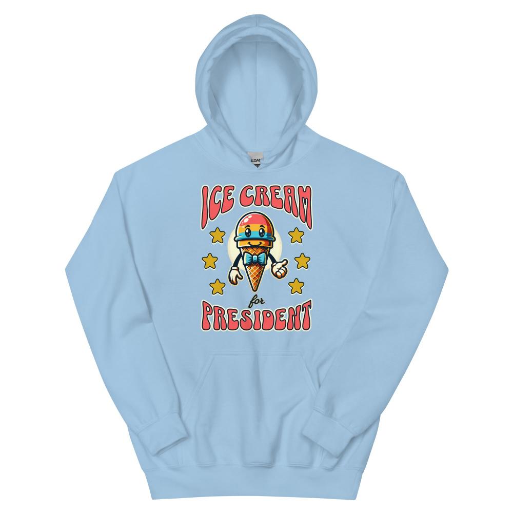 Ice Cream For President Hoodie - Light Blue Color - https://ascensionemporium.net