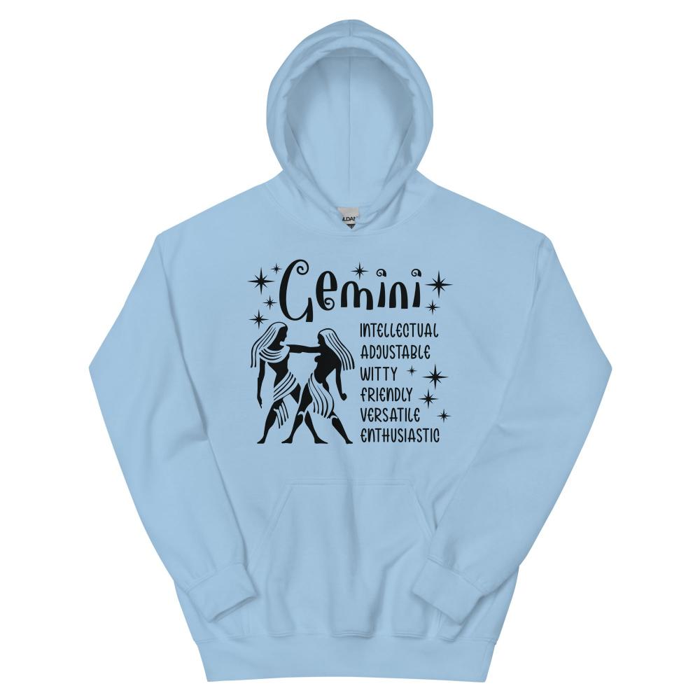 Gemini Zodiac Positive Traits Hoodie - Light Blue Color - https://ascensionemporium.net