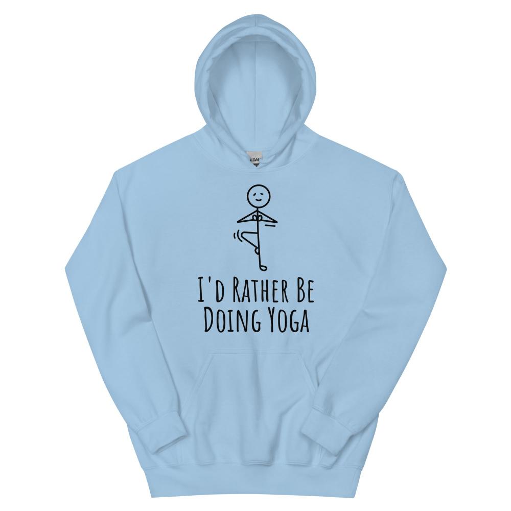 I'd Rather Be Doing Yoga Hoodie - Light Blue Color - https://ascensionemporium.net