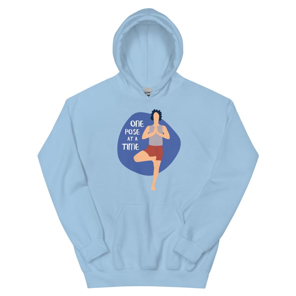 One Pose At A Time Yoga Hoodie - Light Blue Color - https://ascensionemporium.net