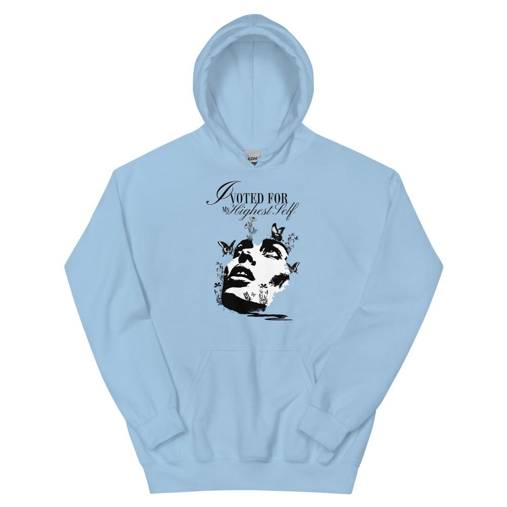 I Voted For My Highest Self Hoodie - Light Blue Color - https://ascensionemporium.net