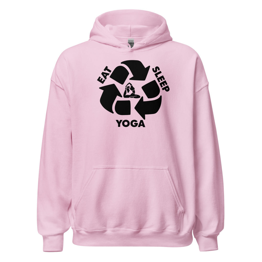 Eat Sleep Yoga Hoodie - Light Pink Color