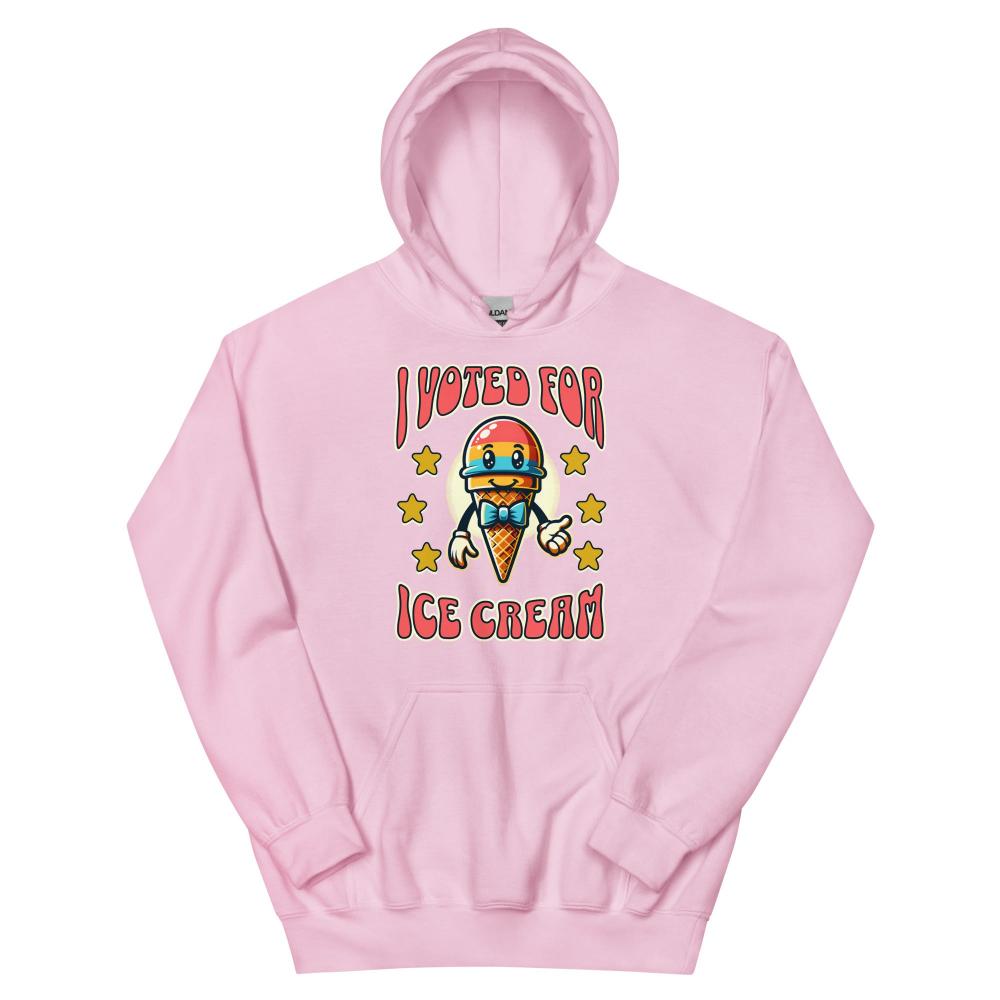 I Voted For Ice Cream Hoodie - Light Pink Color - https://ascensionemporium.net