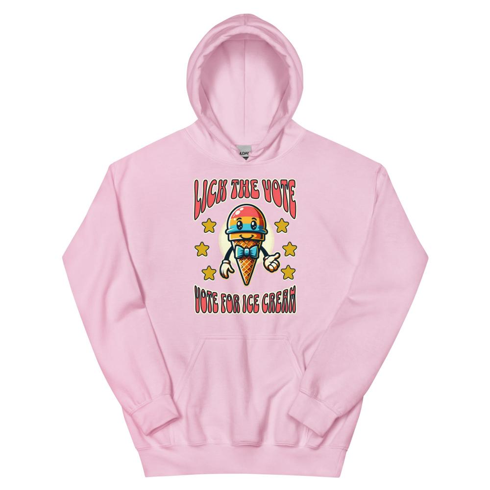 Lick The Vote Ice Cream Hoodie - Light Pink Color - https://ascensionemporium.net