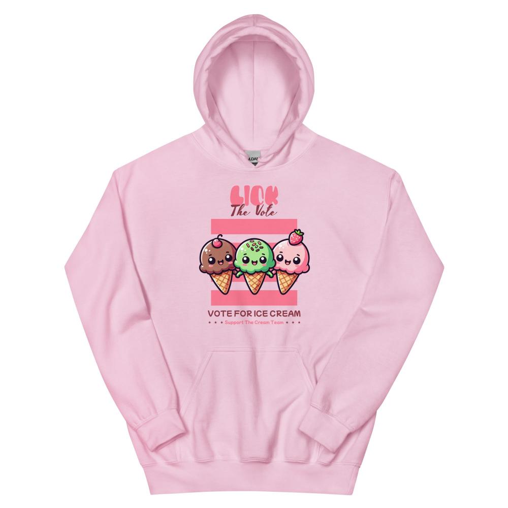 Lick The Vote Kawaii Ice Cream Hoodie - Pink Color - https://ascensionemporium.net