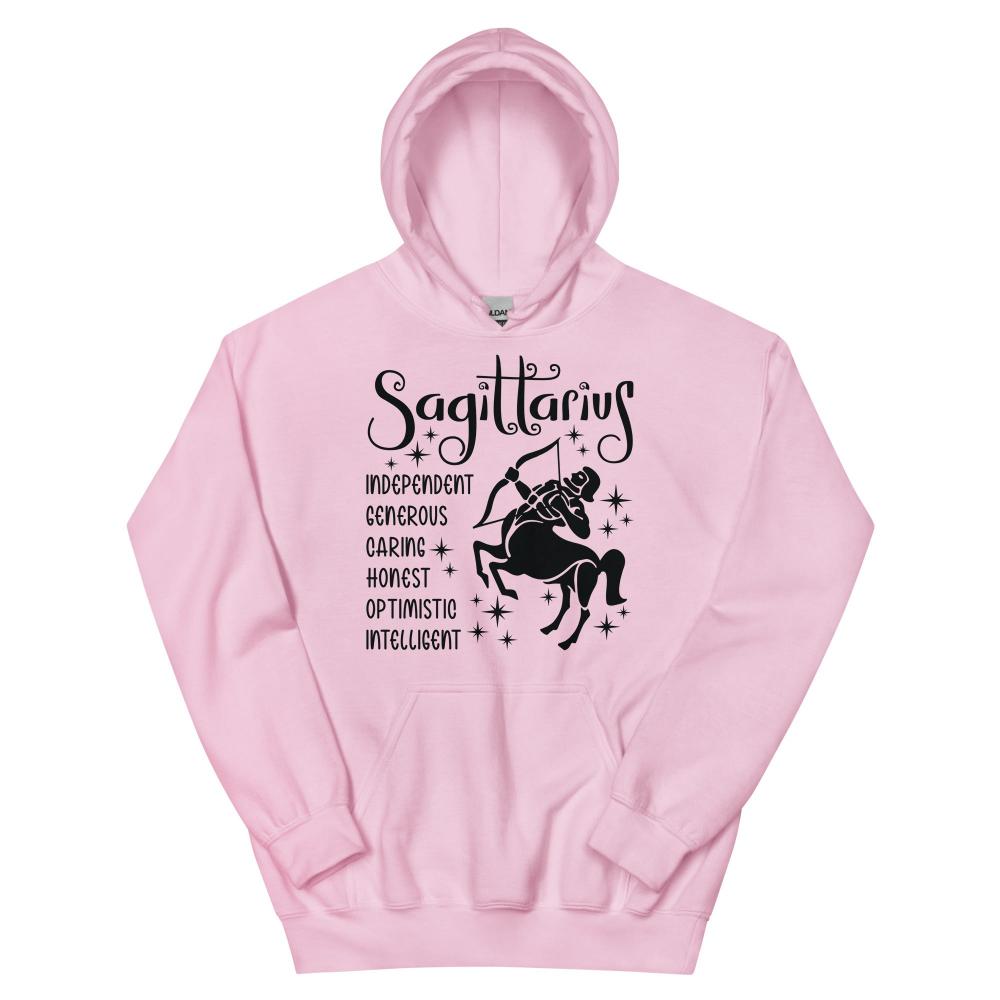 Sagittarius Zodiac Positive Traits Hoodie - Light Pink Color - https://ascensionemporium.net