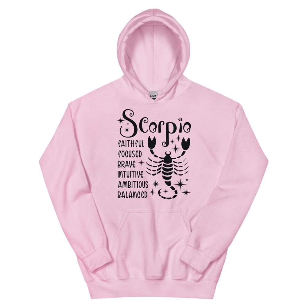Scorpio Zodiac Positive Traits Hoodie - Light Pink Color - https://ascensionemporium.net