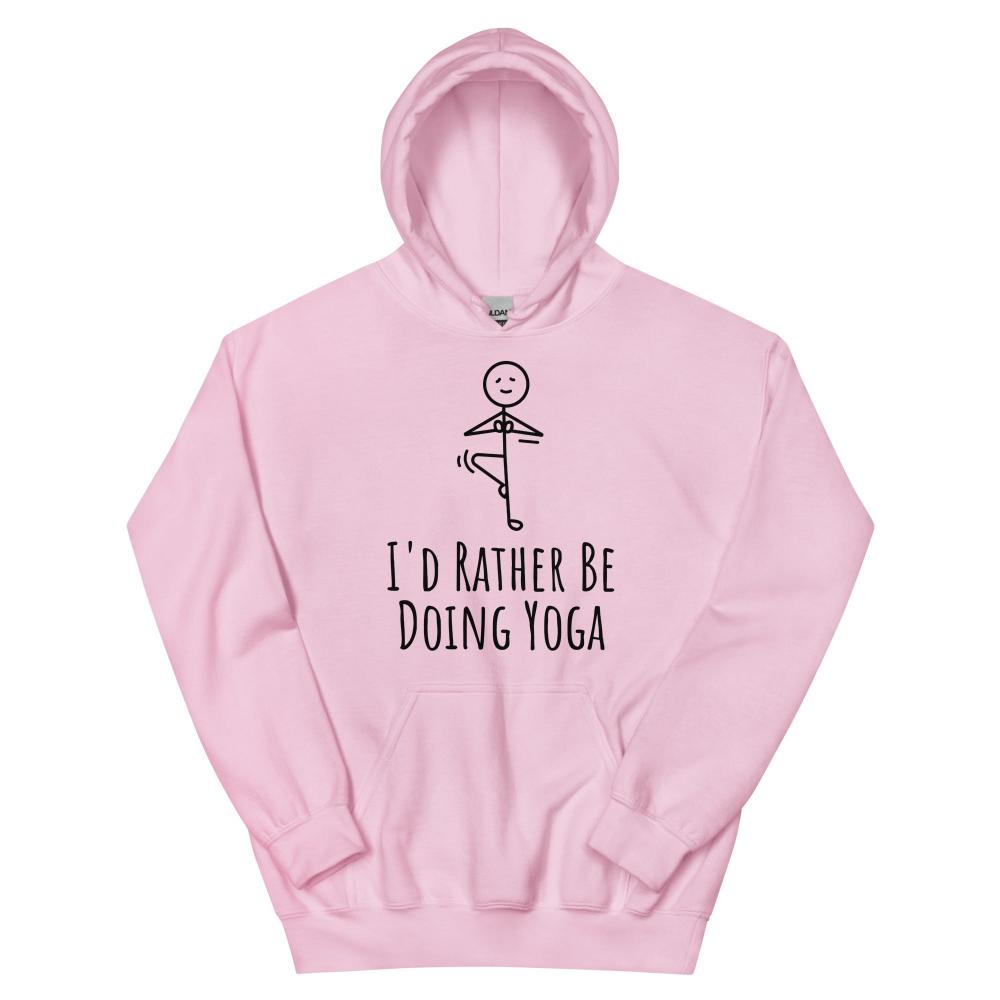 I'd Rather Be Doing Yoga Hoodie - Light Pink Color - https://ascensionemporium.net