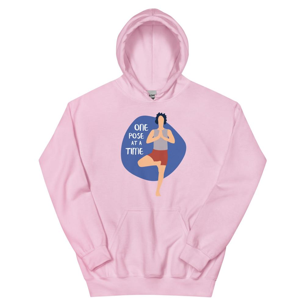 One Pose At A Time Yoga Hoodie - Light Pink Color - https://ascensionemporium.net