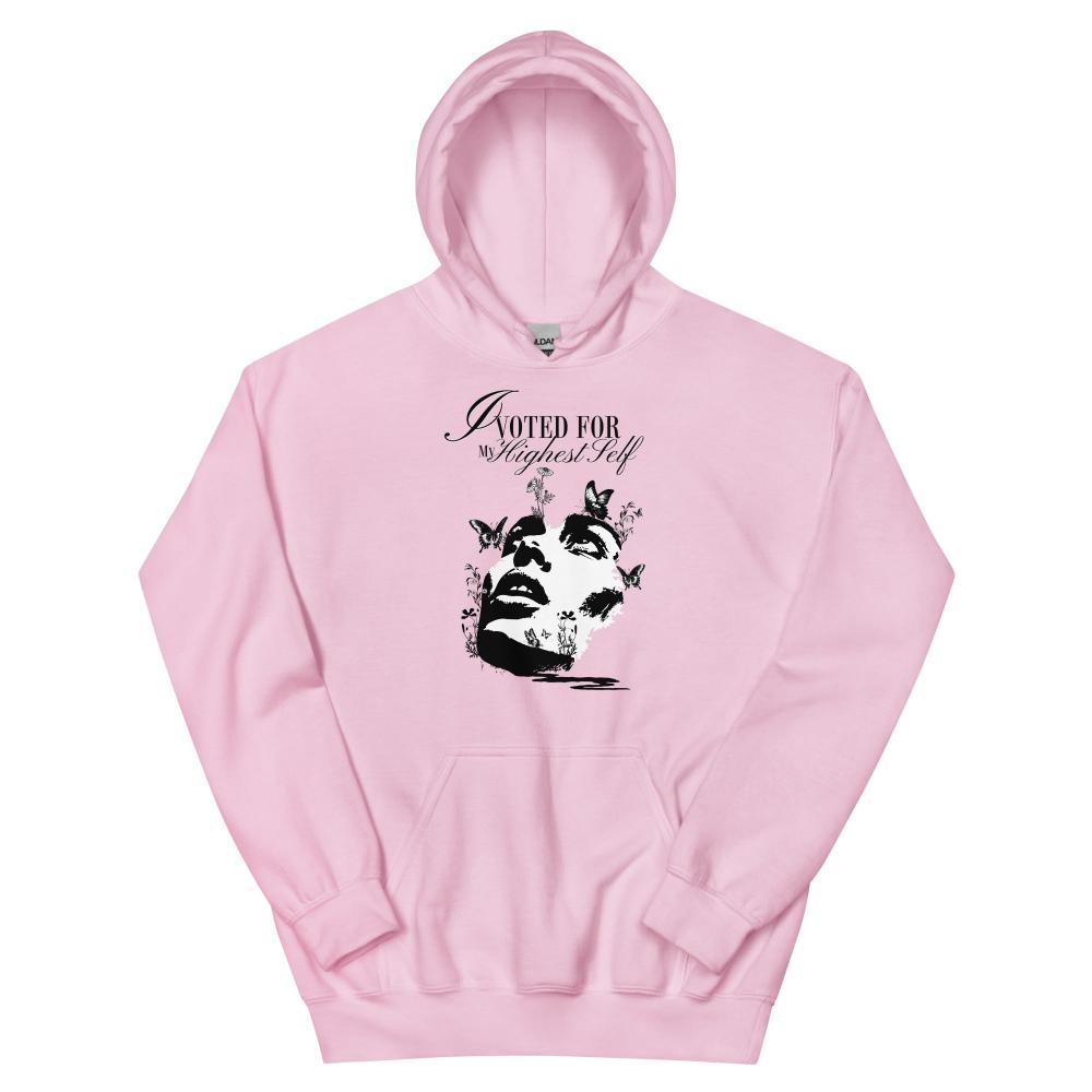 I Voted For My Highest Self Hoodie - Light Pink Color - https://ascensionemporium.net