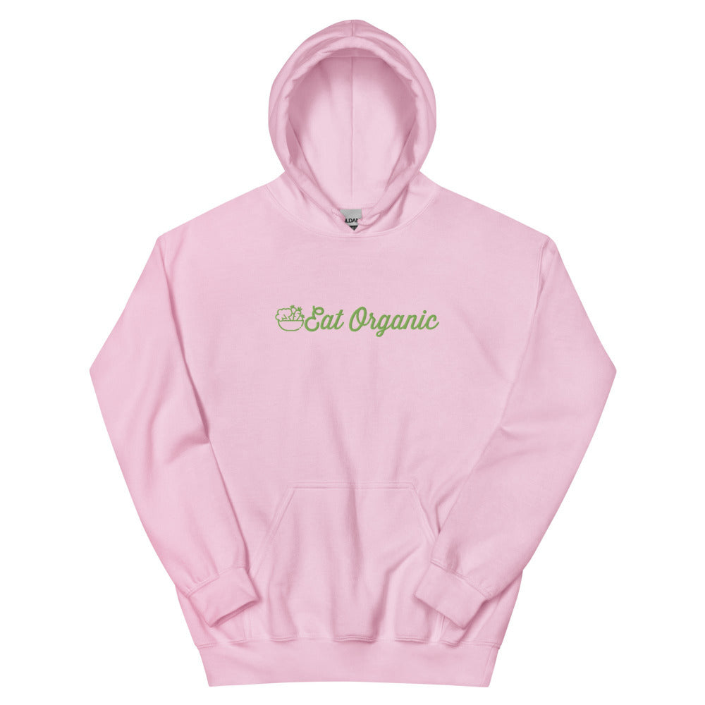 Eat Organic Hoodie - Light Pink Color - https://ascensionemporium.net 