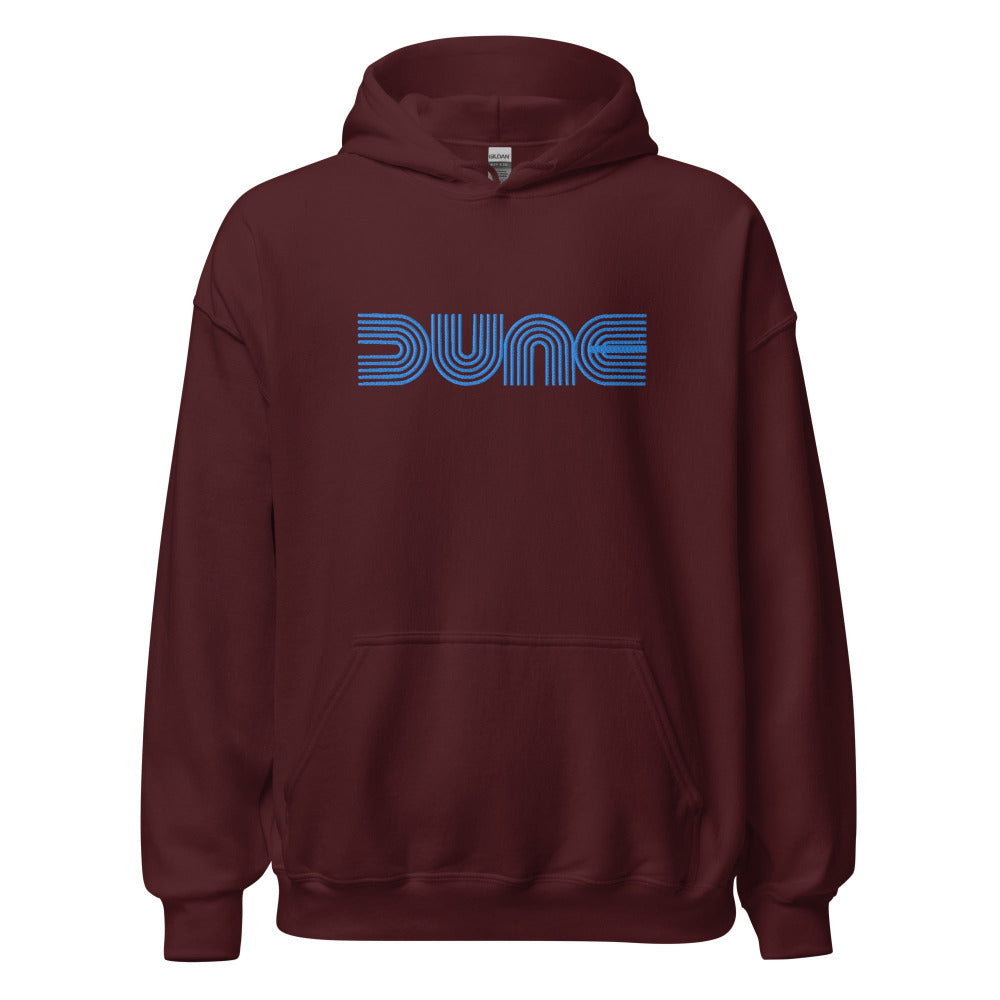 Dune Hoodie - Maroon Color - Blue Embroidery - https://ascensionemporium.net