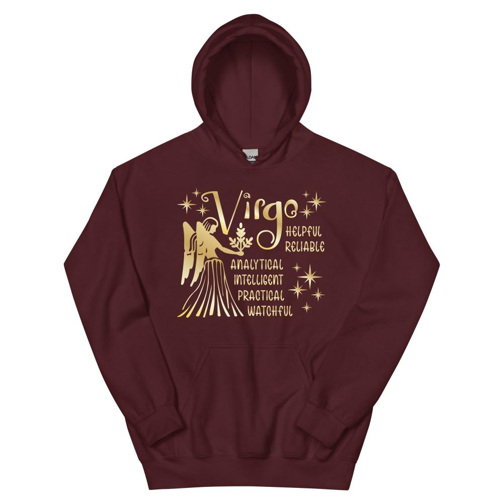 Virgo Zodiac Positive Traits Hoodie - Maroon Color - https://ascensionemporium.net