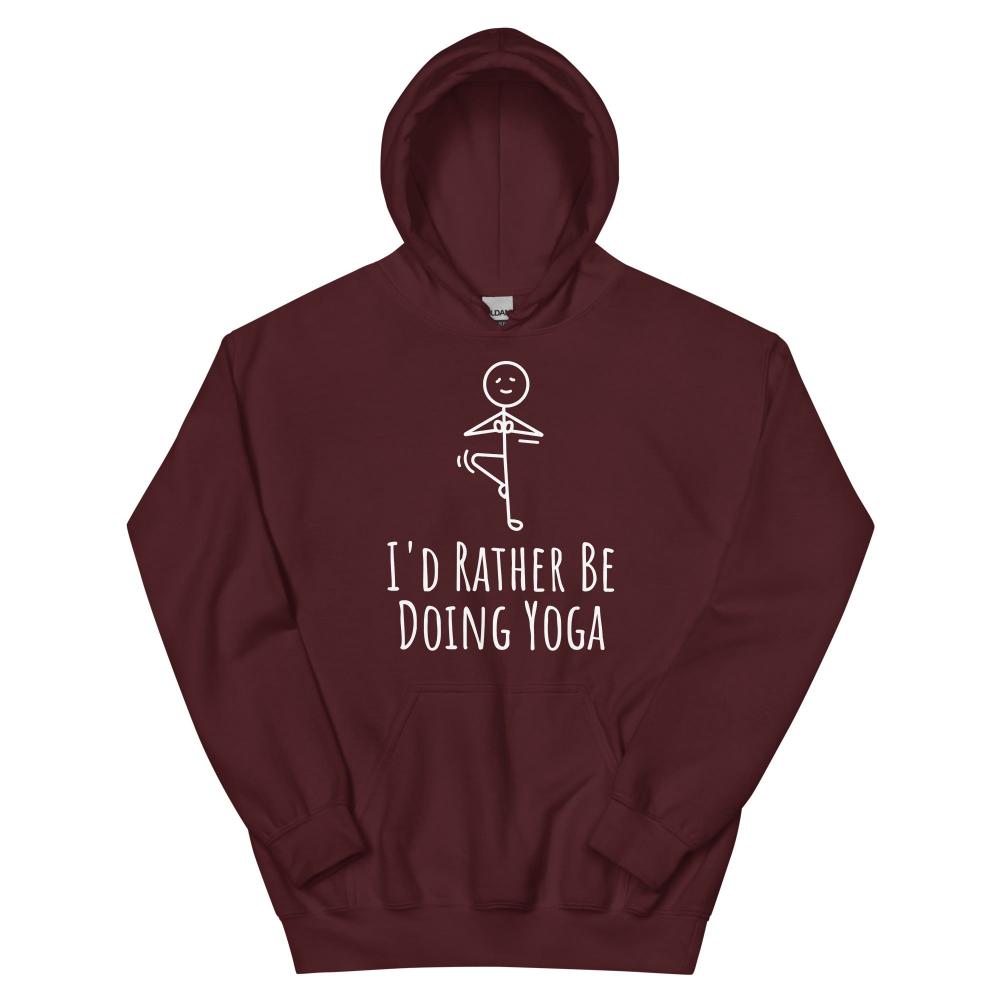 I'd Rather Be Doing Yoga Hoodie - Maroon Color - https://ascensionemporium.net