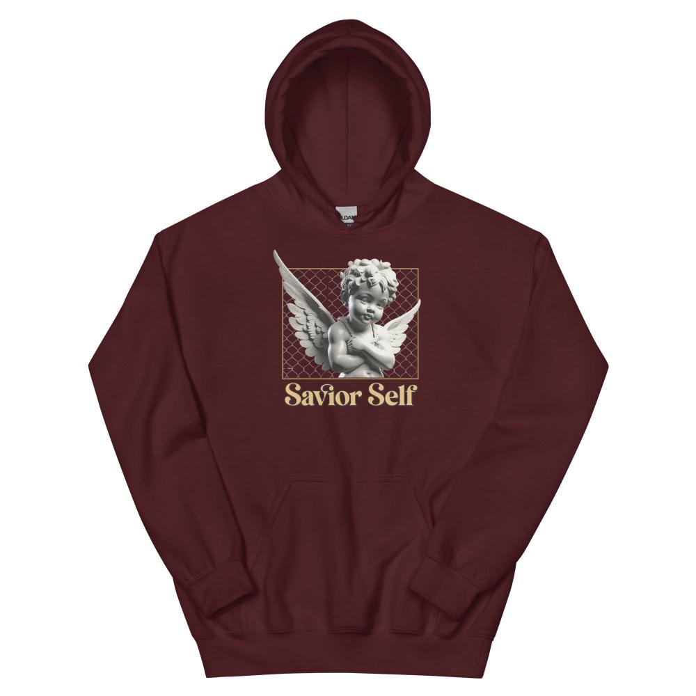 Savior Self Angel Wings Hoodie - Maroon Color - https://ascensionemporium.net