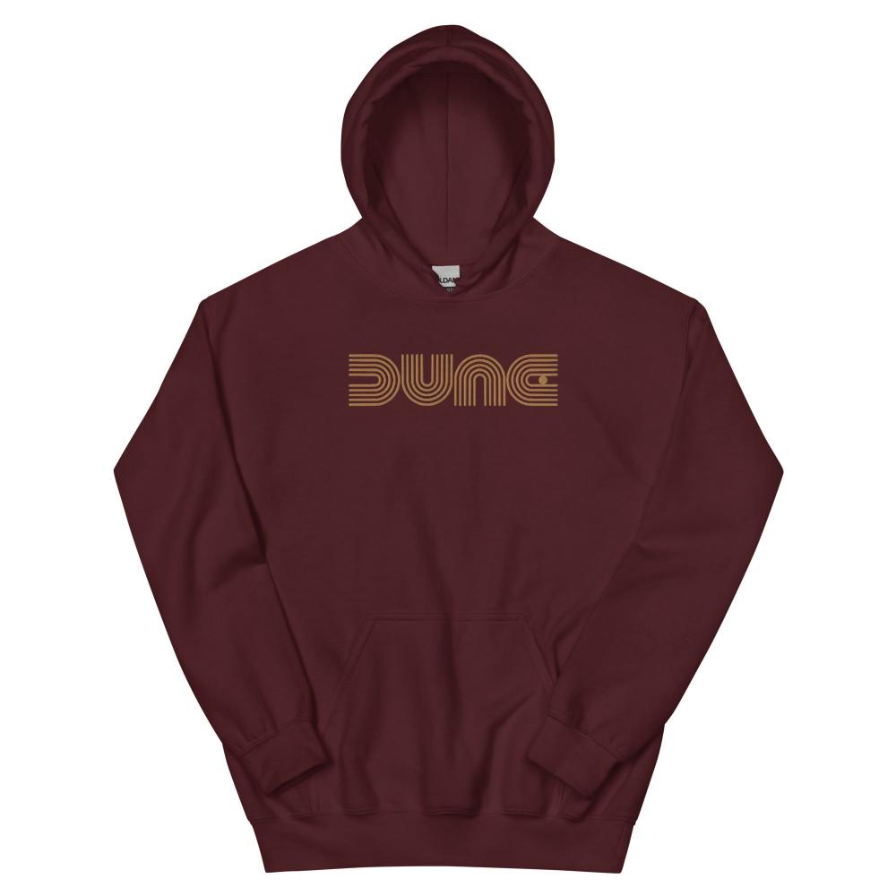 Dune Geometric Embroidered Hoodie - Maroon Color - https://ascensionemporium.net