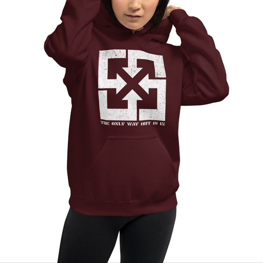 The Only Way Out Is In Hoodie - Maroon Color - https://ascensionemporium.net