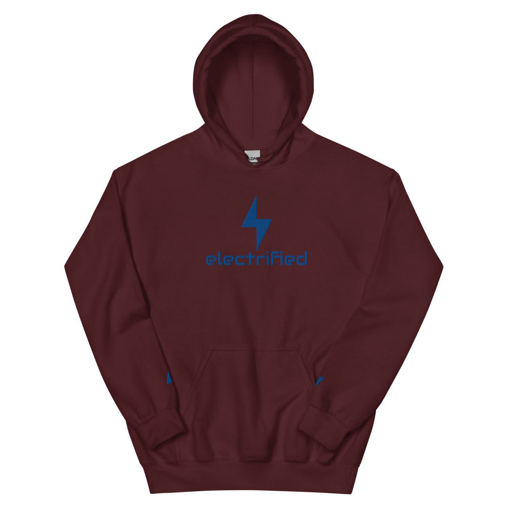 Electrified Embroidered Hoodie - Maroon Color - https://ascensionemporium.net