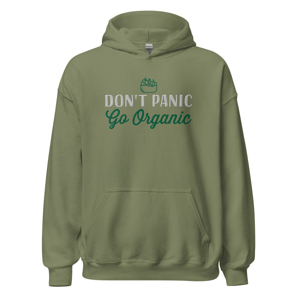 Don't Panic Go Organic Hoodie - Military Green Color - https://ascensionemporium.net 