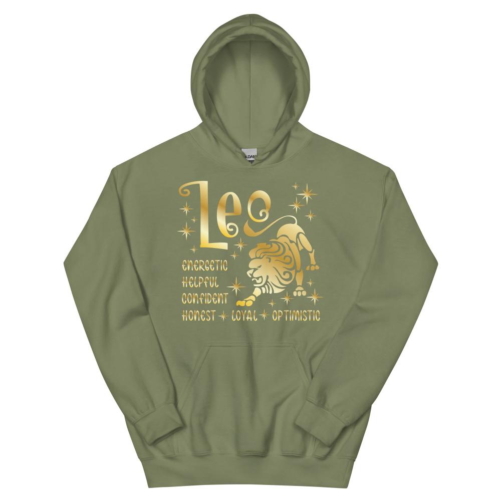 Leo Zodiac Positive Traits Hoodie - Military Green Color - https://ascensionemporium.net