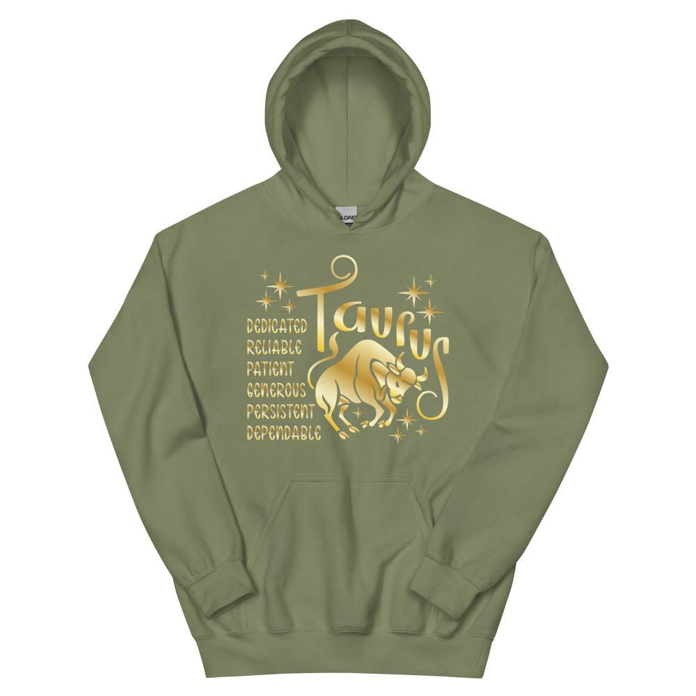Taurus Zodiac Positive Traits Hoodie - Military Green Color - https://ascensionemporium.net