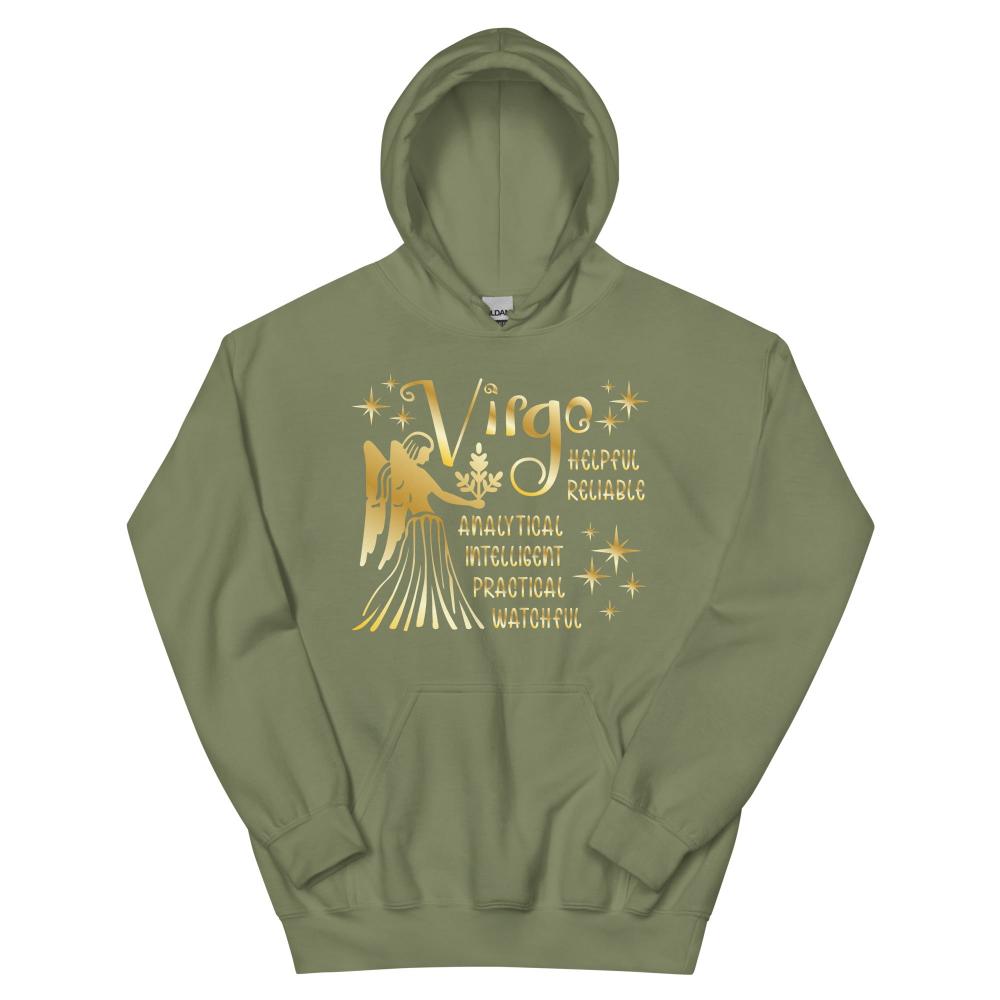 Virgo Zodiac Positive Traits Hoodie - Military Green Color - https://ascensionemporium.net