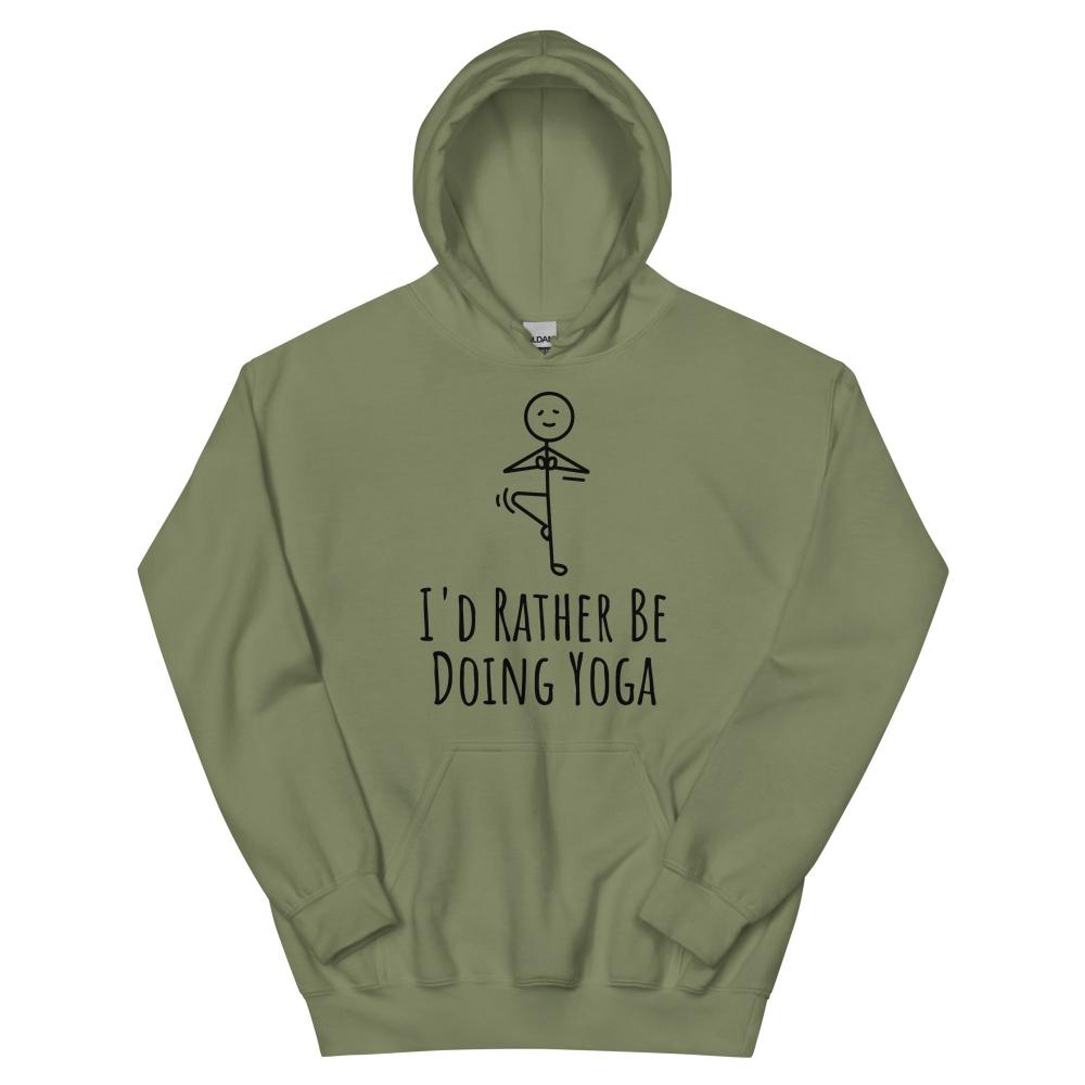 I'd Rather Be Doing Yoga Hoodie - Military Green Color - https://ascensionemporium.net