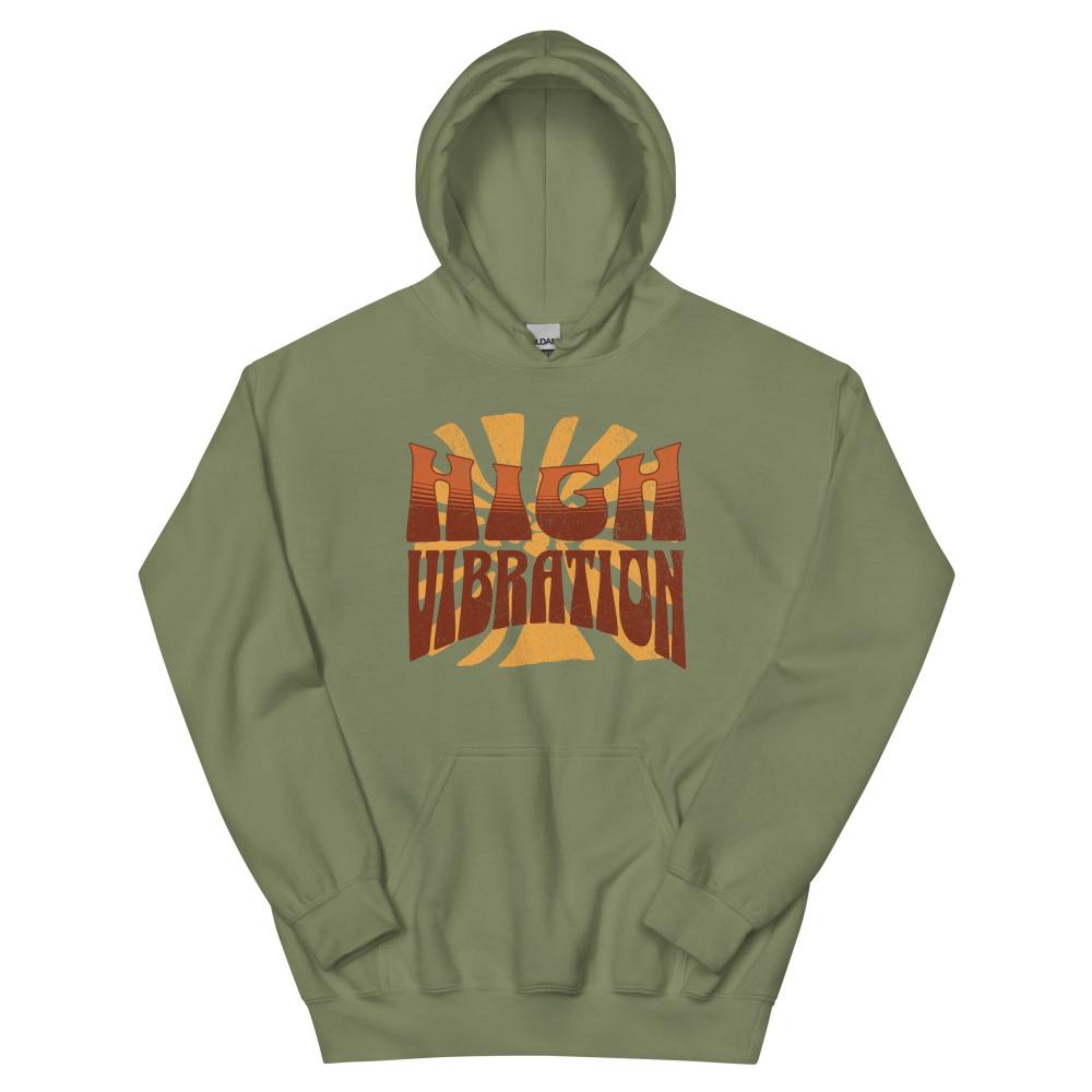 High Vibration Hoodie - Military Green Color - https://ascensionemporium.net