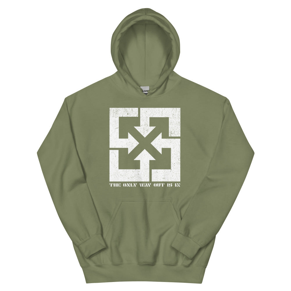 The Only Way Out Is In Hoodie - Military Green Color - https://ascensionemporium.net