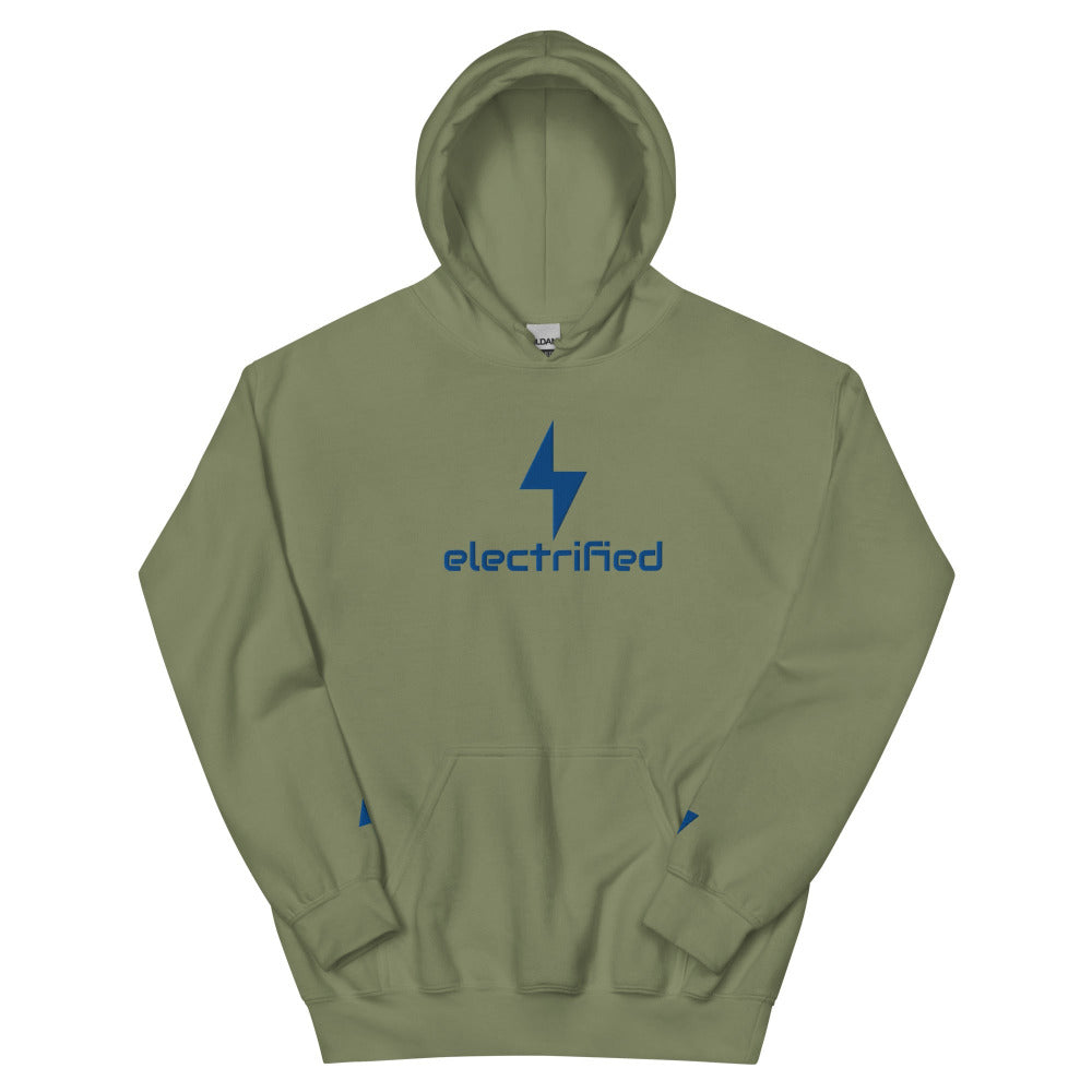 Electrified Embroidered Hoodie - Military Green Color - https://ascensionemporium.net