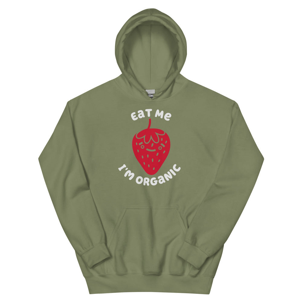 Eat Me I'm Organic Strawberry Hoodie - Military Green Color - https://ascensionemporium.net
