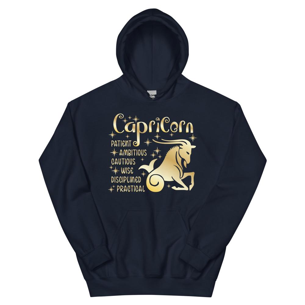 Capricorn Zodiac Positive Traits Hoodie - Navy Color - https://ascensionemporium.net