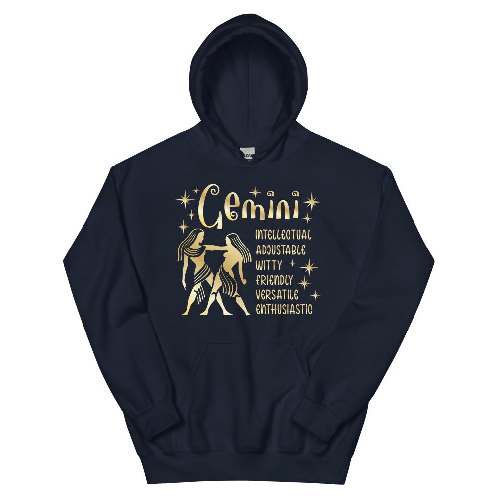 Gemini Zodiac Positive Traits Hoodie - Navy Color - https://ascensionemporium.net