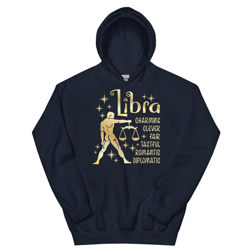 Libra Zodiac Positive Traits Hoodie - Navy Color - https://ascensionemporium.net
