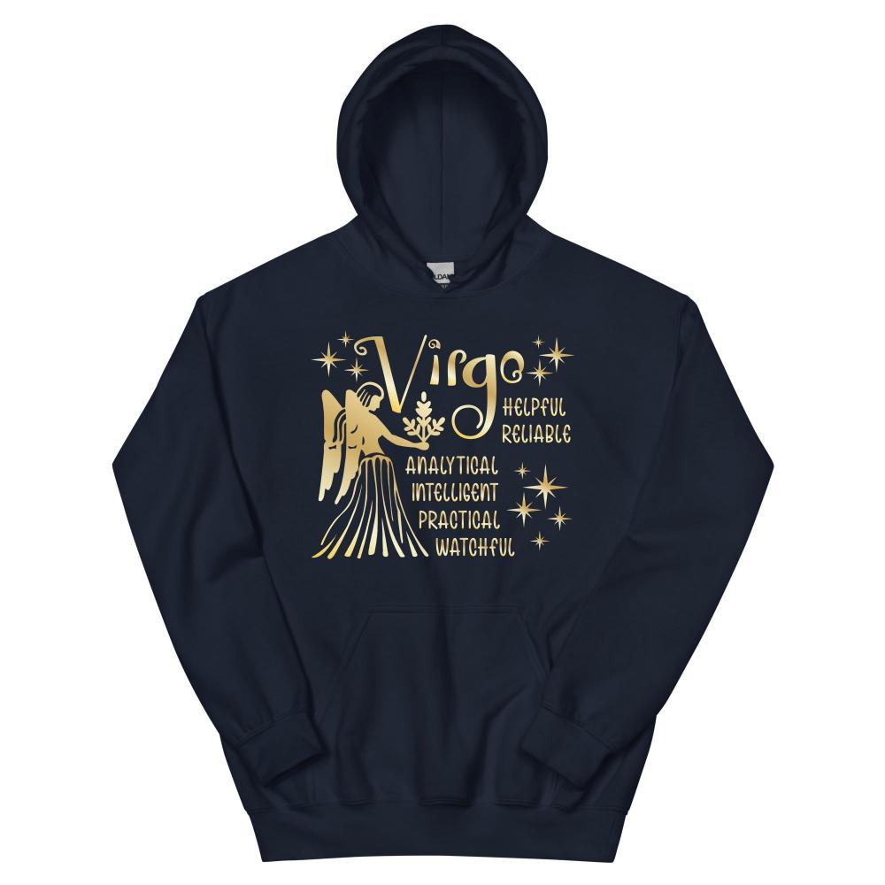 Virgo Zodiac Positive Traits Hoodie - Navy Color - https://ascensionemporium.net