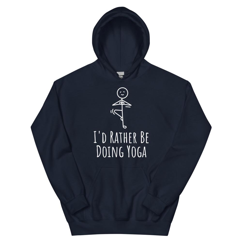 I'd Rather Be Doing Yoga Hoodie - Navy Color - https://ascensionemporium.net