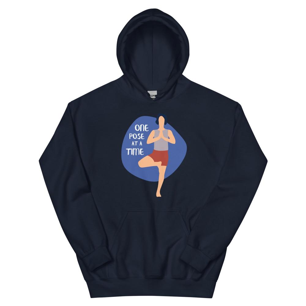 One Pose At A Time Yoga Hoodie - Navy Color - https://ascensionemporium.net