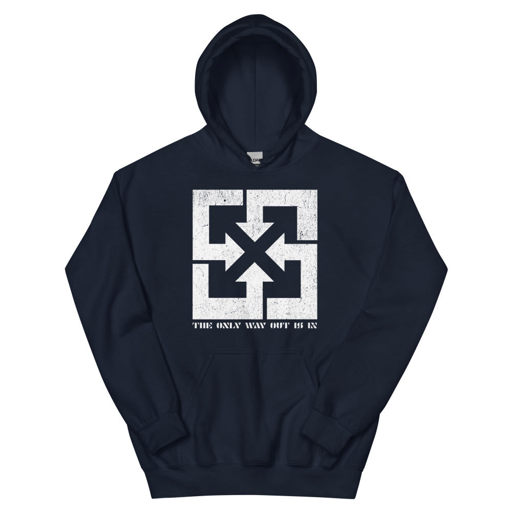 The Only Way Out Is In Hoodie - Navy Color - https://ascensionemporium.net