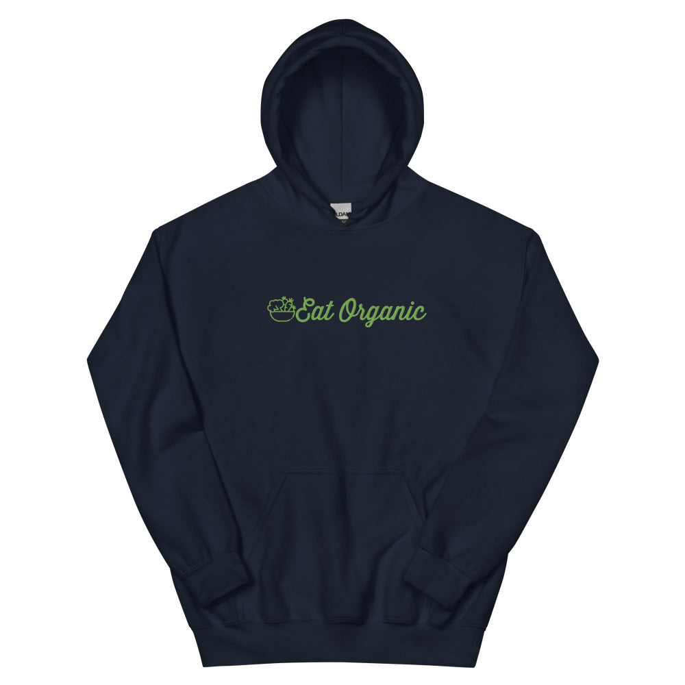 Eat Organic Hoodie - Navy Color - https://ascensionemporium.net 
